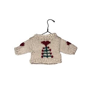 Boyds Bears Bearwear Sweater Christmas Tree Hearts Wool Blend Vtg 1990s